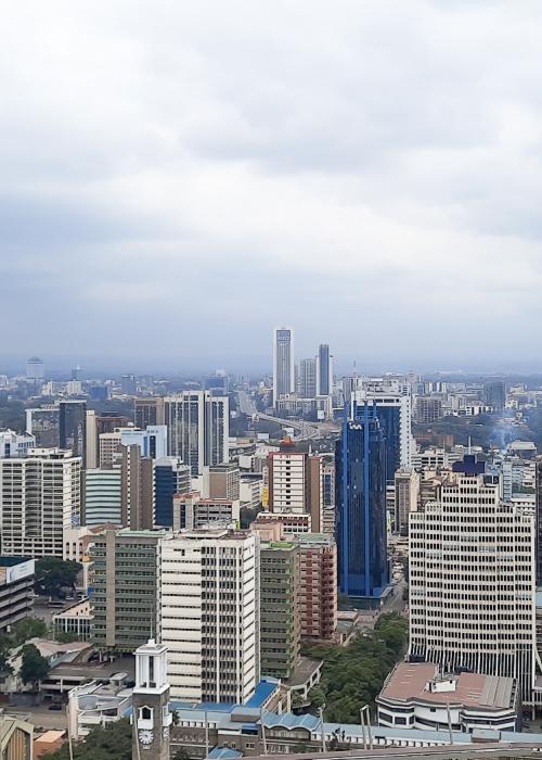 City skyline.