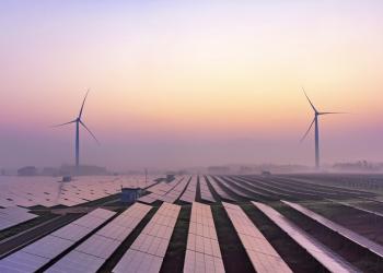 Solar and wind turbines.