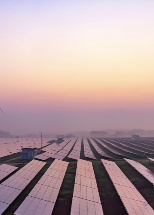 Solar and wind turbines.