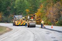 Roadwork in rural area.