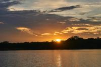 The sunset over a water ecosystem in Mexico