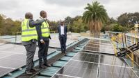 Rooftop solar installation on a rural hospital in Kenya.