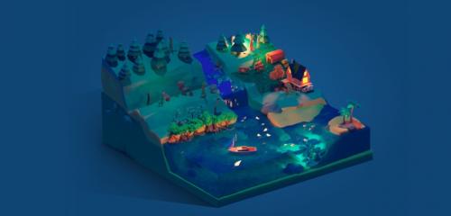 Ocean watch graphic showing landscapes and ocean