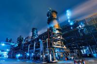 Oil refinery.