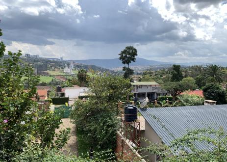 Houses and green hills Rwanda.