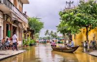 Flooding in Hoi An, Vietnam during the rainy season