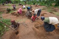Villagers plant trees in southern Ethiopia