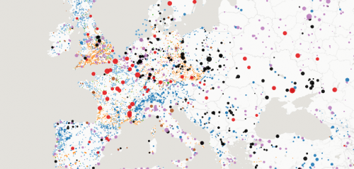 Datadots over Europe