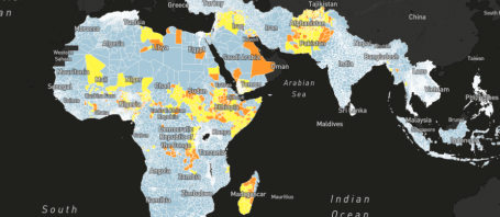 map of the Water, Peace, Security Tool